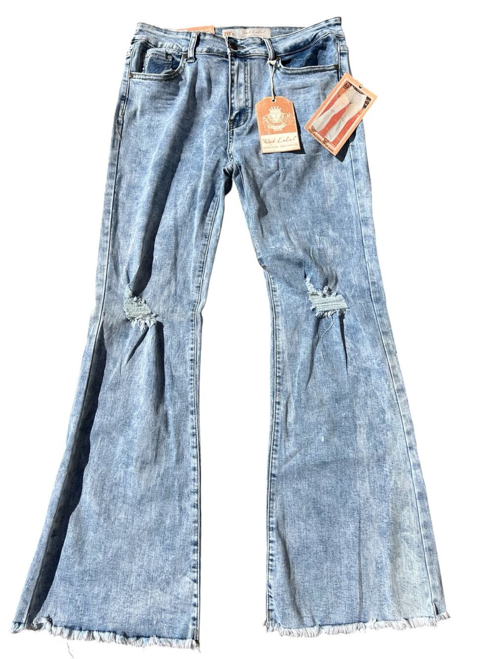 NWT Pink Label High Rise Flare Cut Off Jeans Size 13